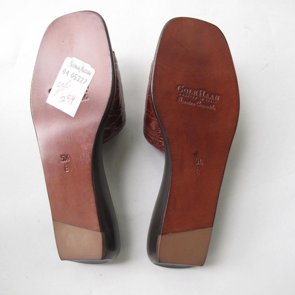 Cole Haan Crocodile Slides with Heel (brown) - Picture 4 of 7